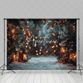 Aperturee - Aperturee Blurry Light Glitter Snowy Path Christmas Backdrop
